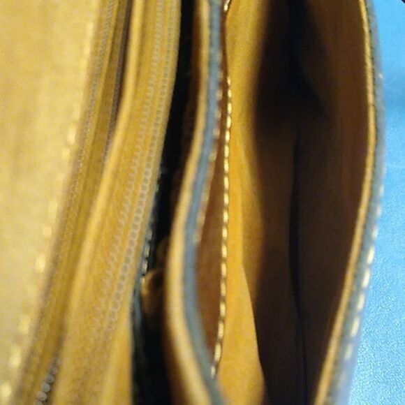 Patricia Nash Leather Shoulder Crossbody Floral Scalloped Edge Brown Bag - Picture 8 of 16